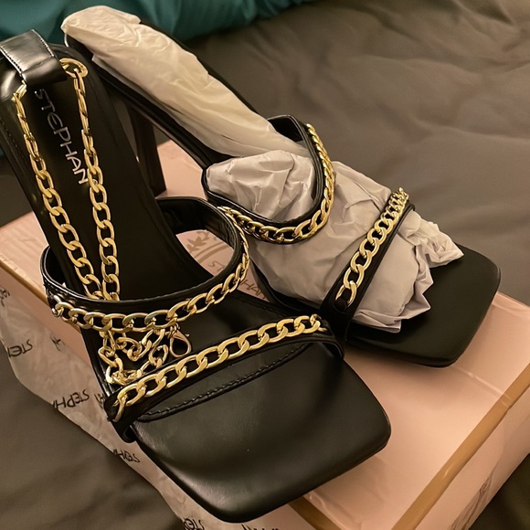 NWOT Chain anklet open toe stiletto heel Sandals 👡 - Picture 8 of 8